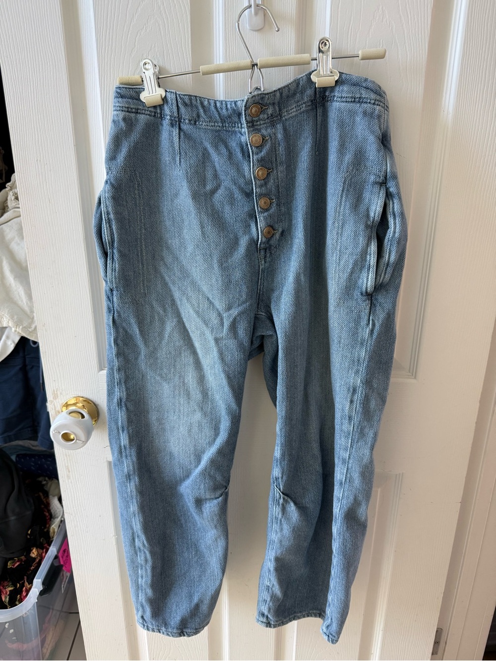 Free People We The Free Osaka Jeans Size 30 Light Wash Button Fly